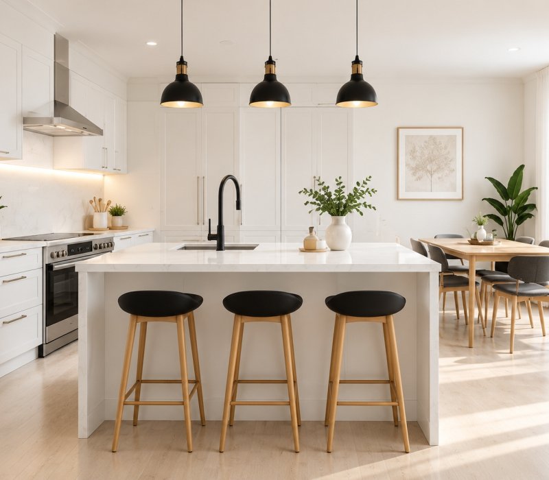 Professionally cleaned modern home interior